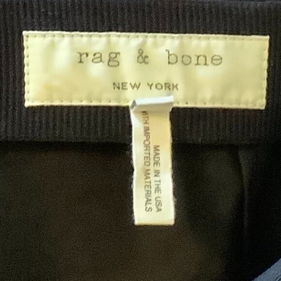 rag & bone women's tailored pants 10 black back zipper slim ankle cotton - Picture 8 of 10